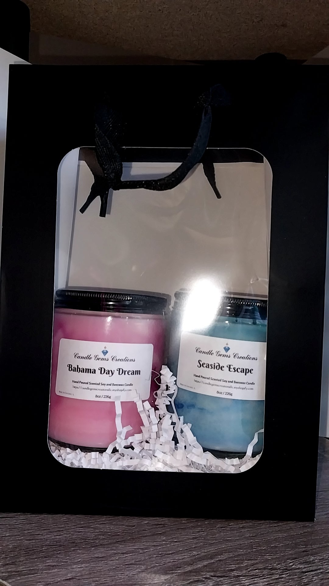 Candle gift bag set