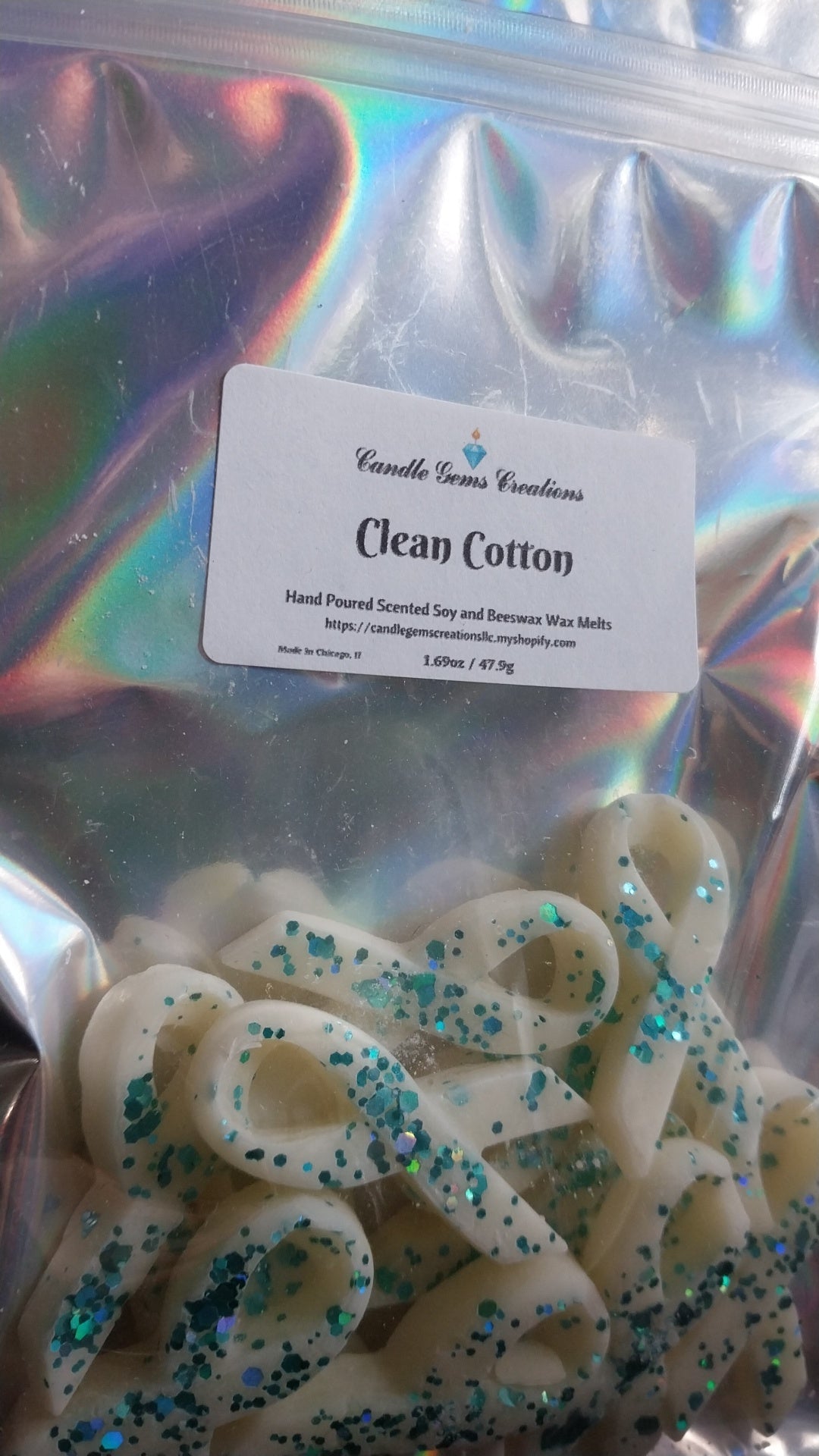 NEW Sparkle cancer ribbon wax melts - clean cotton