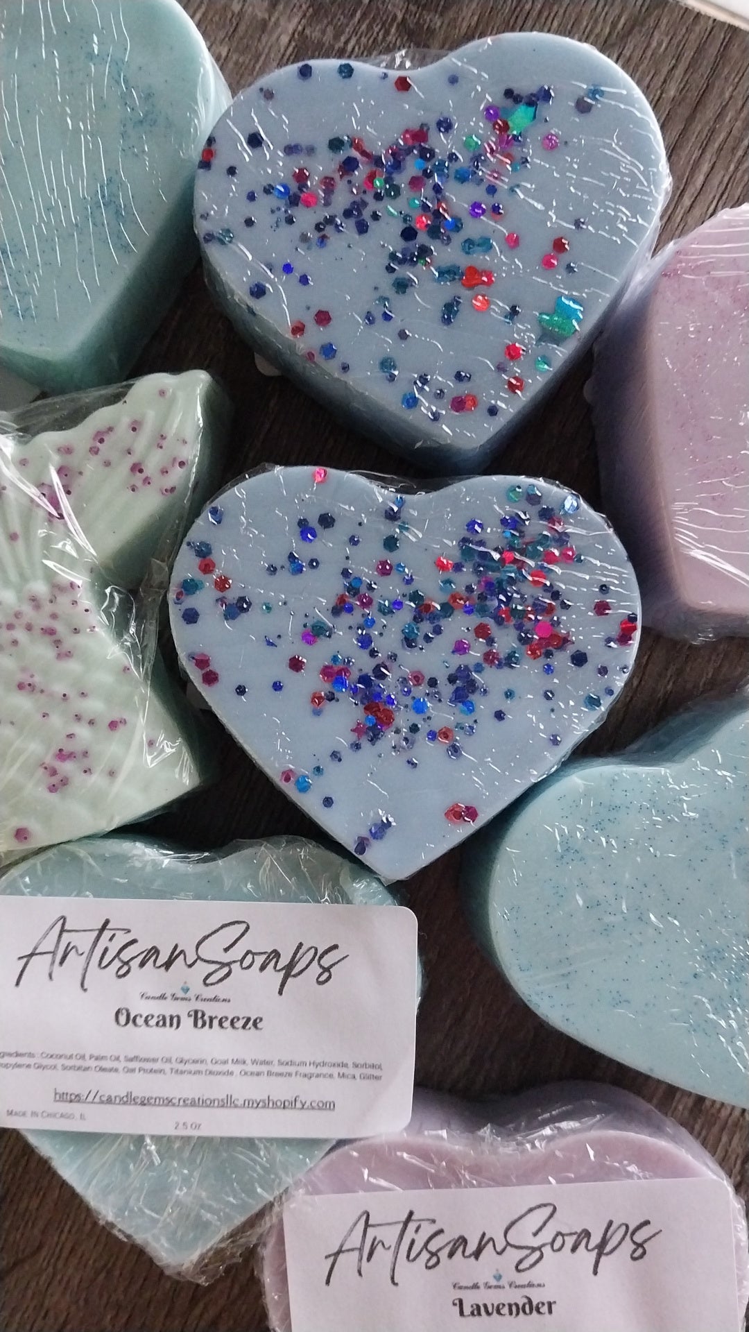 Glitter Heart Hand Crafted Soap