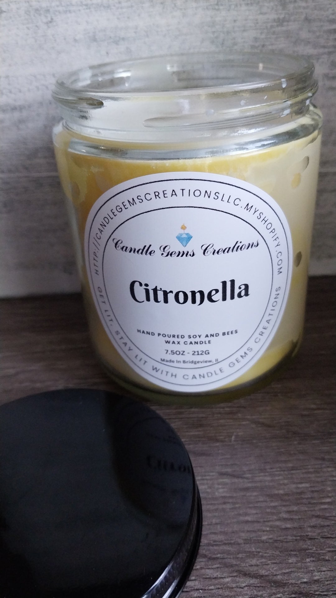 Natural Citronella Essential Oil Candle Hand Poured