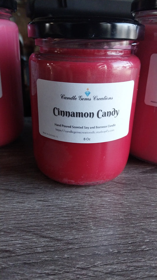 CLEARANCE Cinnamon Candy Candle Hand Poured