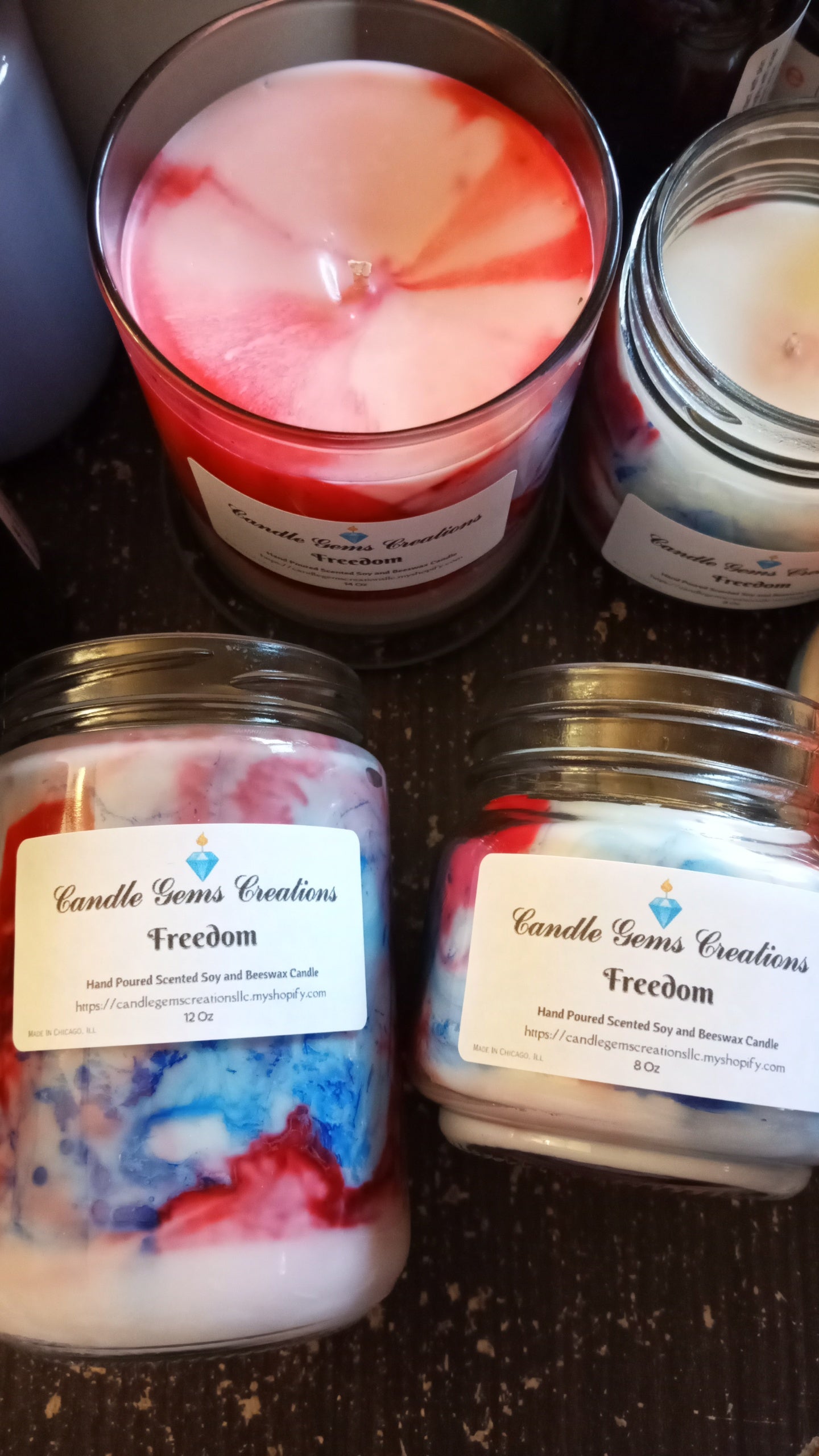 Freedom Limited Edition Marble Candle Hand Poured