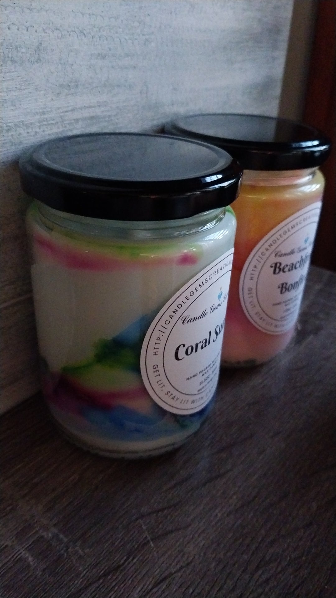 Coral Sunset Candle Hand Poured limited edition c