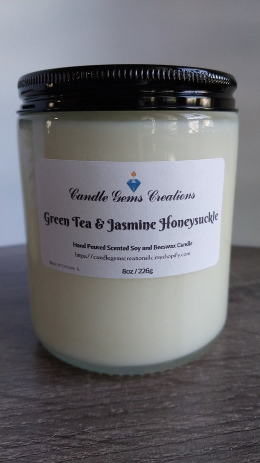 Green Tea & HoneysuckleJasmine-limited edition Hand Poured Candle