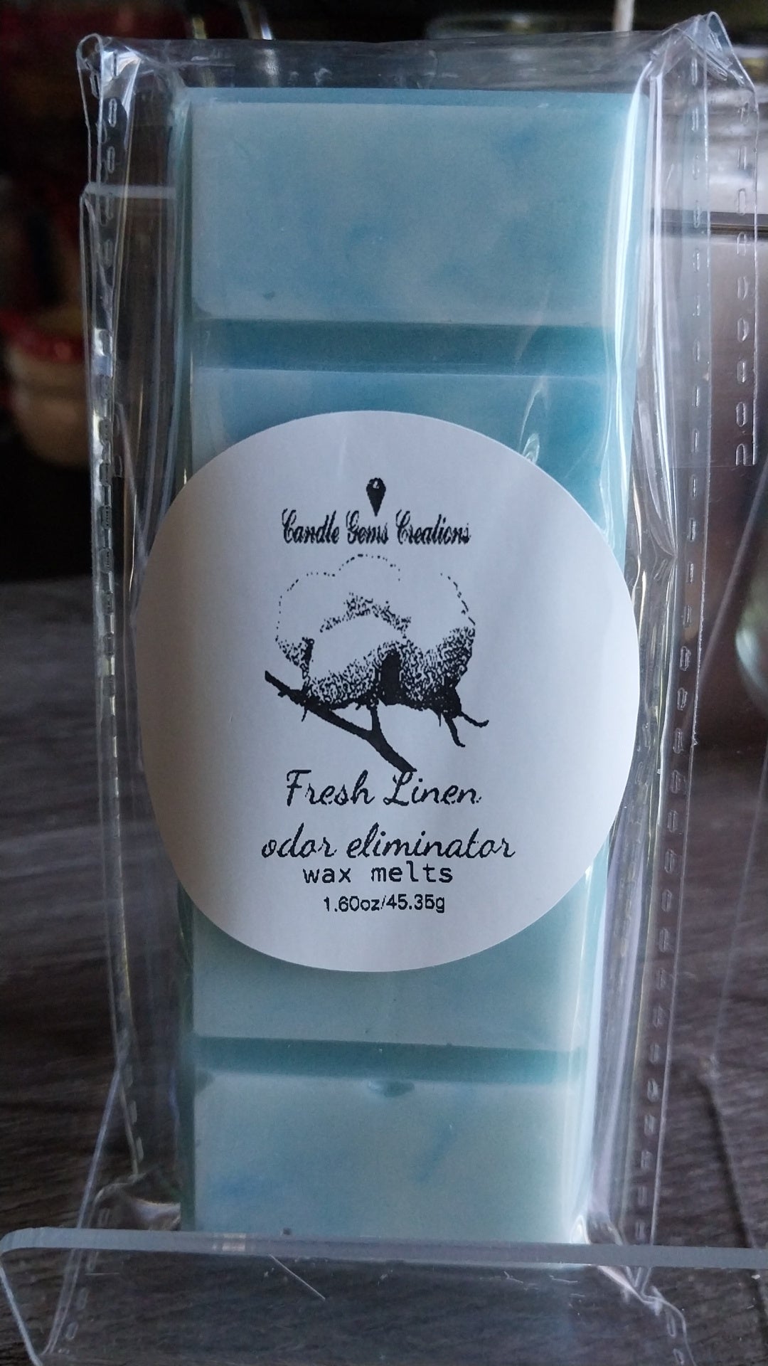 Fresh Linen odor eliminator soy snap bar wax melts