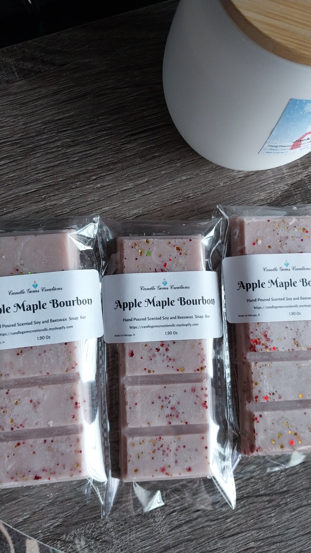 Apple Maple Bourbon Limited Edition Soy and Beeswax Snap Bar Wax Melts