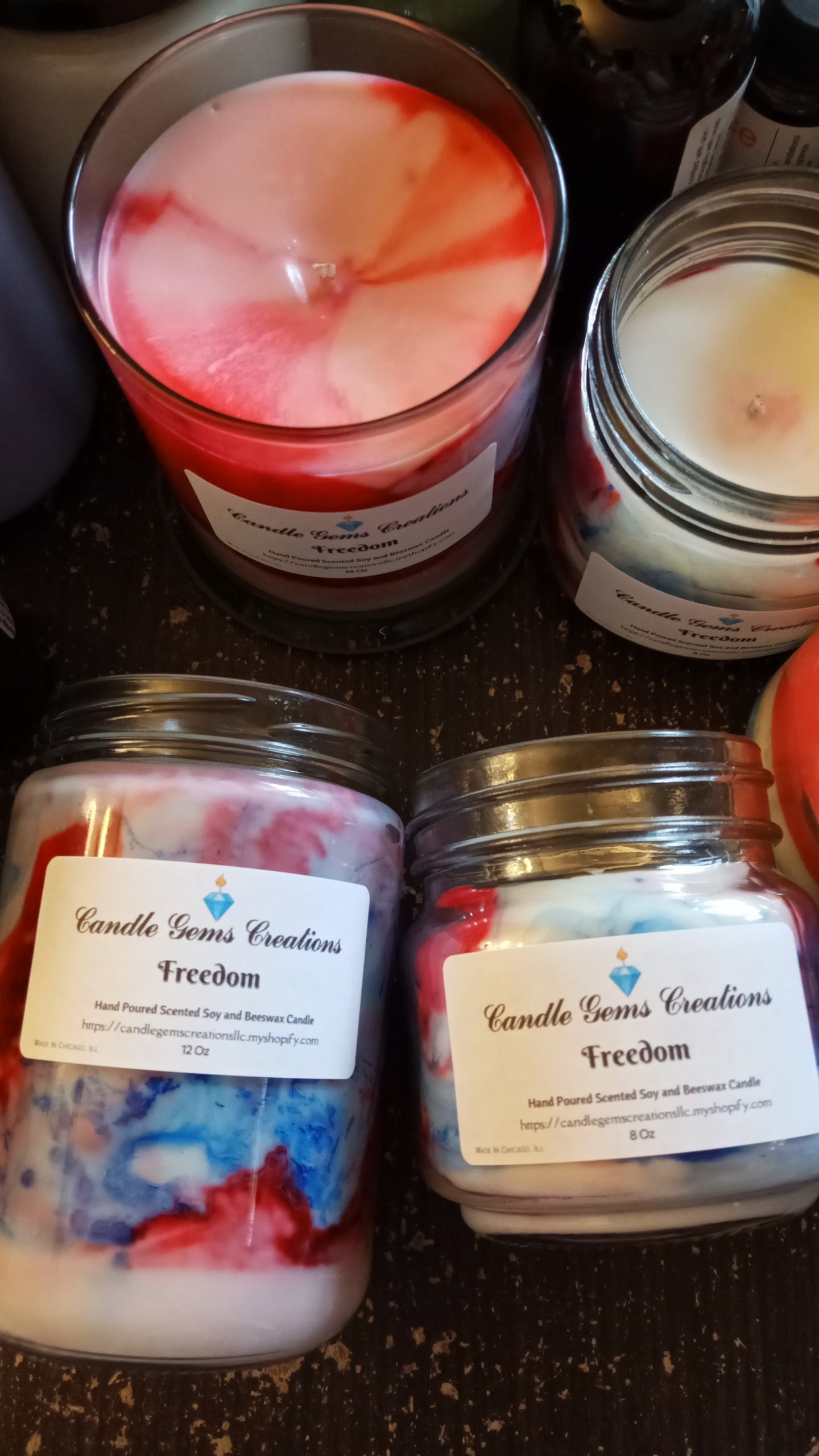 Freedom Limited Edition Marble Candle Hand Poured