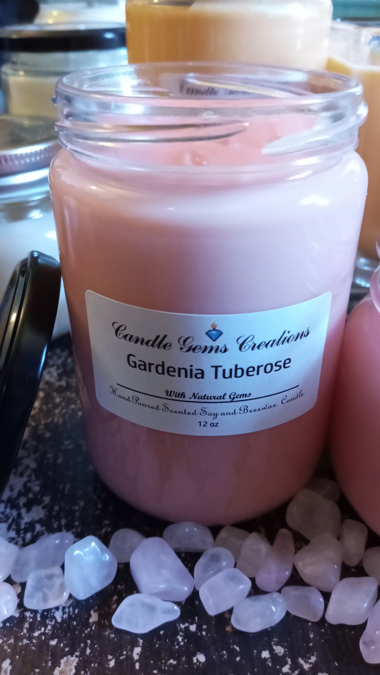 Gardenia Tuberose Hand Poured Soy and Beeswax Candle