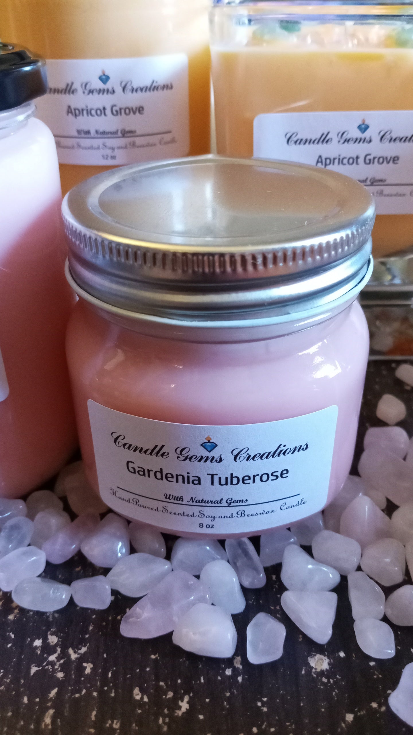 Gardenia Tuberose Hand Poured Soy and Beeswax Candle