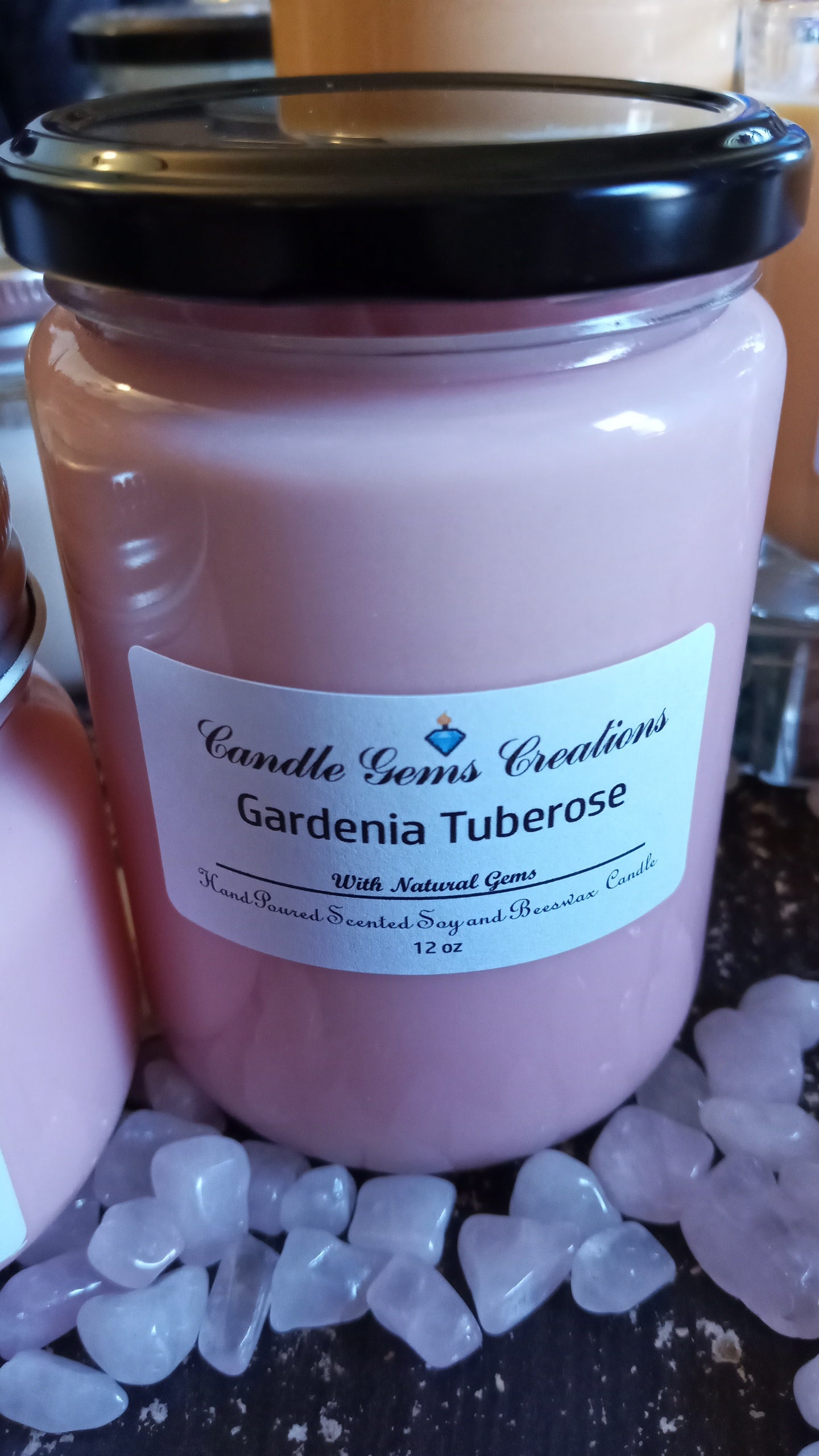 Gardenia Tuberose Hand Poured Soy and Beeswax Candle