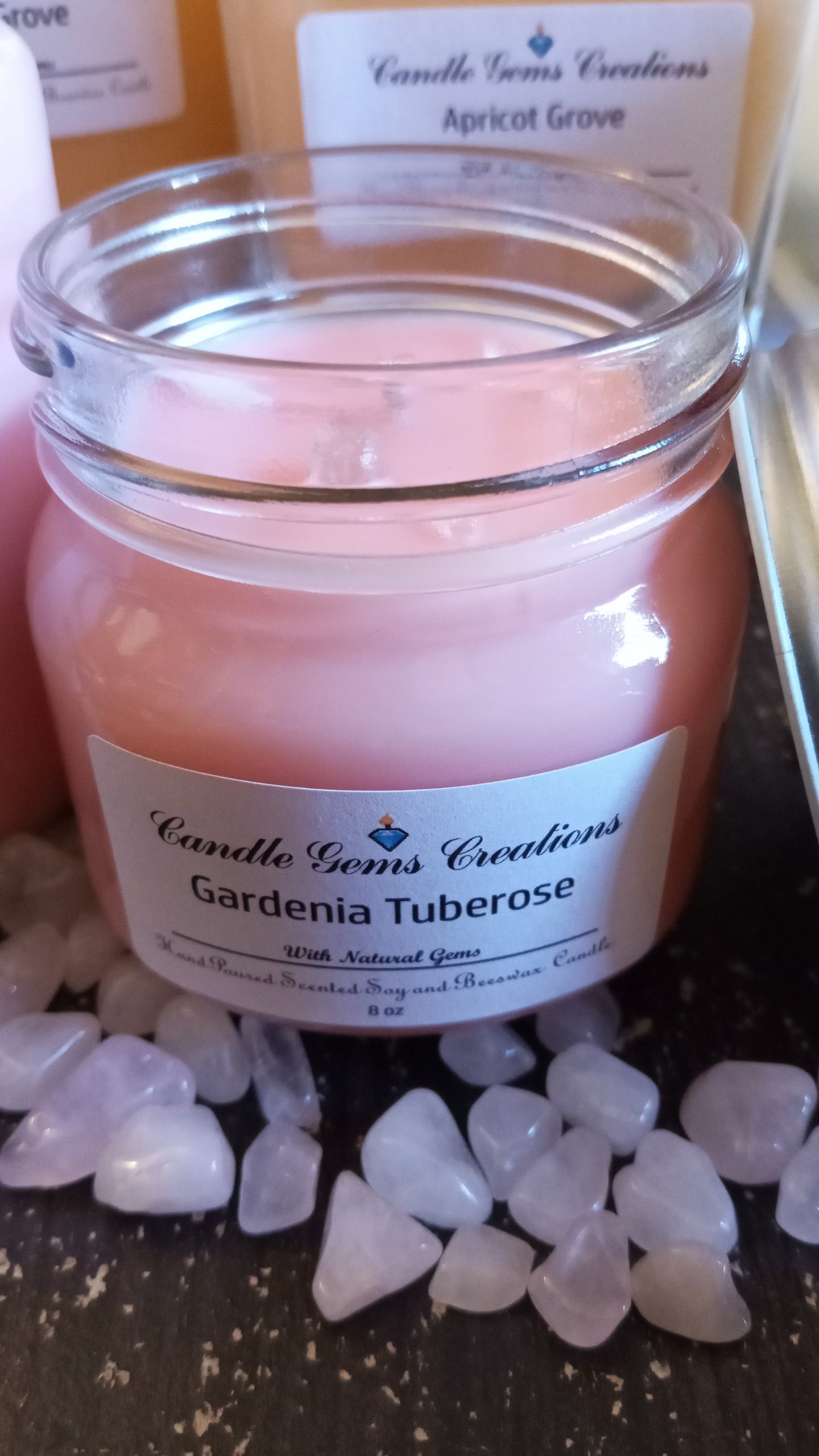 Gardenia Tuberose Hand Poured Soy and Beeswax Candle